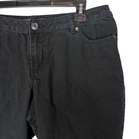 Venezia Jeans Womens 2 Petite Black Denim Stretch High-Rise Bootcut Leg Classic - Picture 6 of 14